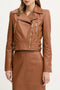 Chiodo Elisabetta Franchi in Pelle con Zip Asimmetrica e Dettagli Dorati GD57Z 61E2600 Elisabetta Franchi 