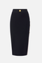 Gonna Midi Elisabetta Franchi in Maglia Jacquard con Logo e Dettagli Dorati GK27S 61E2685 Elisabetta Franchi 