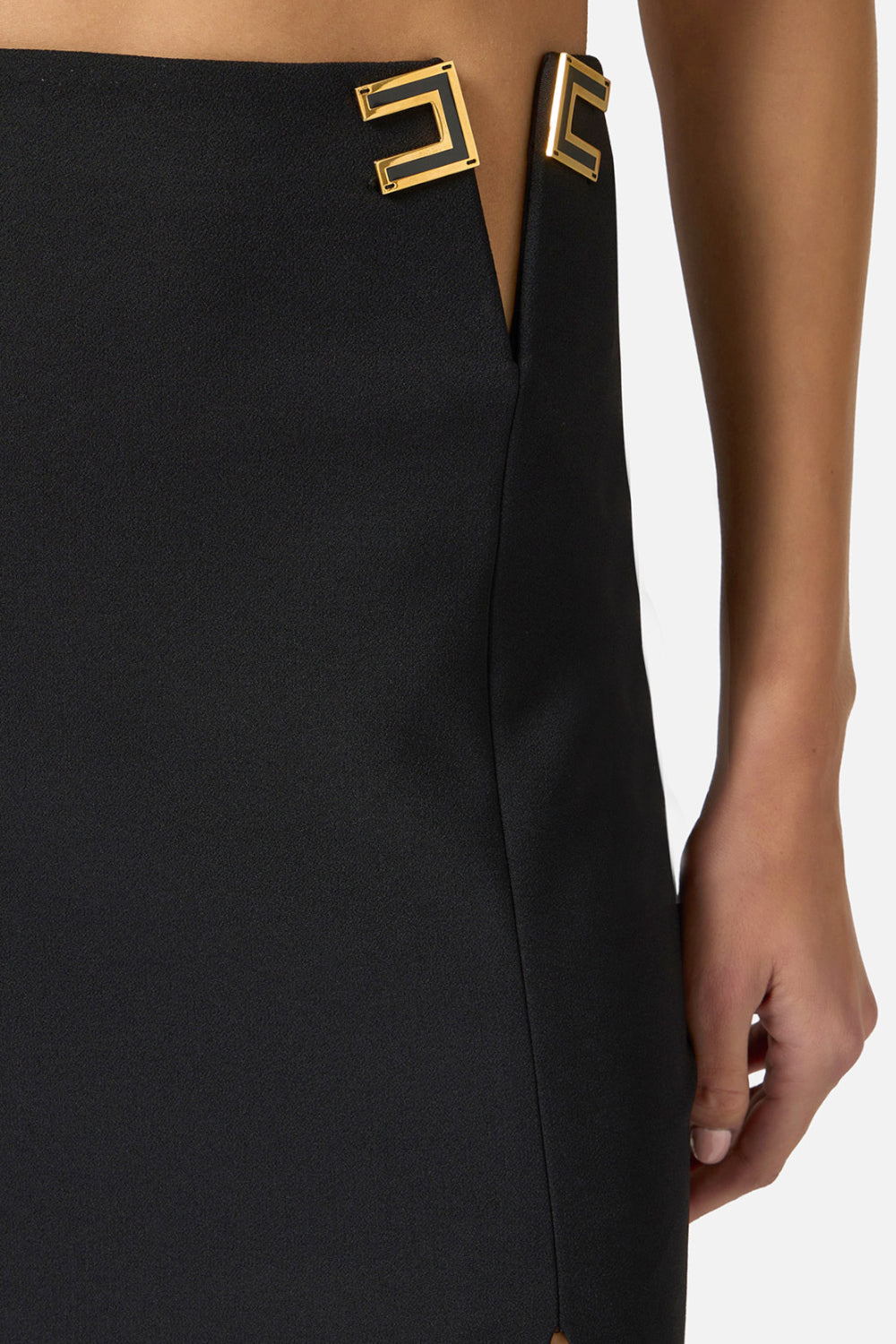 Gonna Midi Elisabetta Franchi in Doppio Crêpe Stretch con Spacco Laterale GO147 61E2110 Elisabetta Franchi 