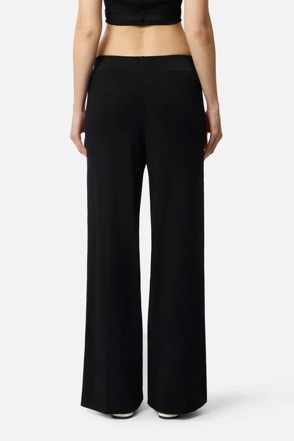 Pantaloni in Maglia Elisabetta Franchi con Bande Lucide e Logo Jacquard KP74S 61E2685 Elisabetta Franchi 