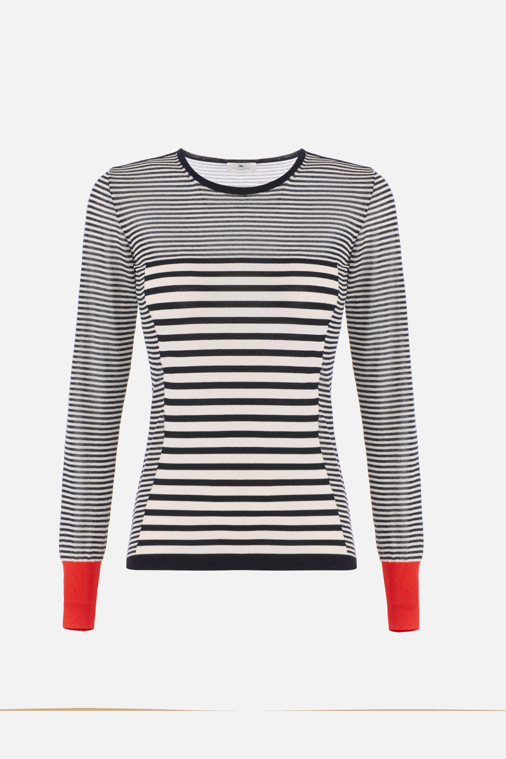 Maglia Elisabetta Franchi a Righe con Giochi di Trasparenza MK64T 61E2Y78 Elisabetta Franchi 