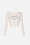 Top in Maglia Elisabetta Franchi con Stampa Logo e Scollo Ampio MK73Q 61E2360 Elisabetta Franchi 