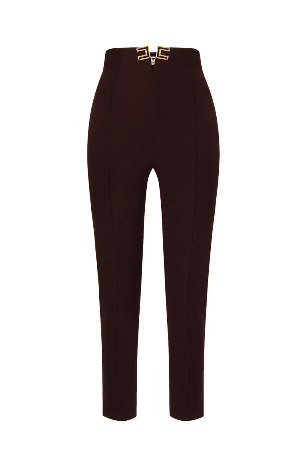 Pantaloni Elisabetta Franchi in Doppio Crêpe Stretch con Apertura a V PA163 61E2644 Elisabetta Franchi 