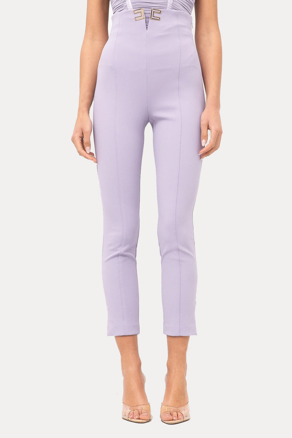 Pantaloni Elisabetta Franchi in Doppio Crêpe Stretch con Apertura a V PA163 61E2EV7 Elisabetta Franchi 