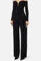 Pantaloni Elisabetta Franchi Essential in Crêpe Leggero con Charm Logo PA167 61E2110 Elisabetta Franchi 