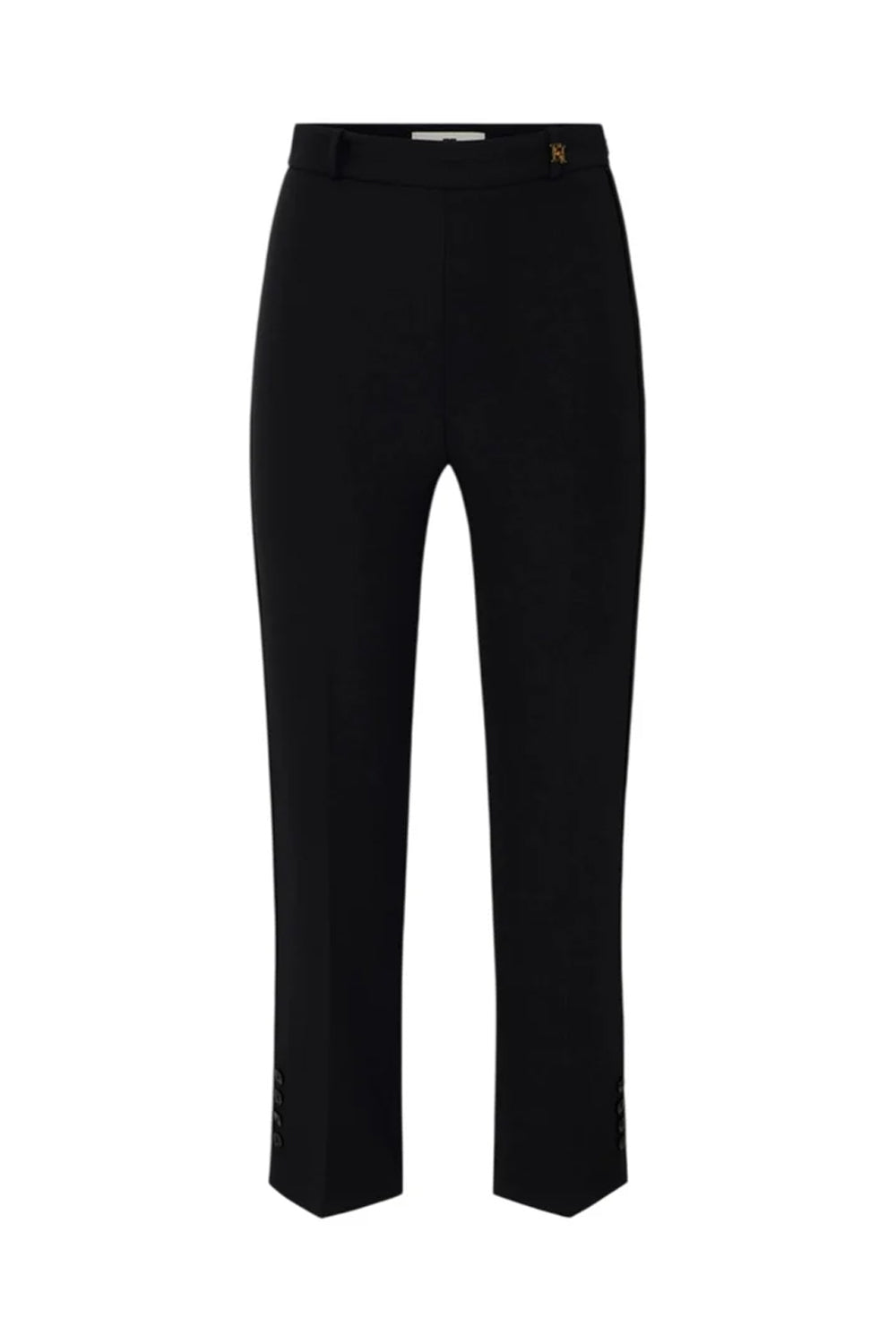 Pantaloni in doppio crêpe stretch con logo charm PA168 61E2110 Elisabetta Franchi 