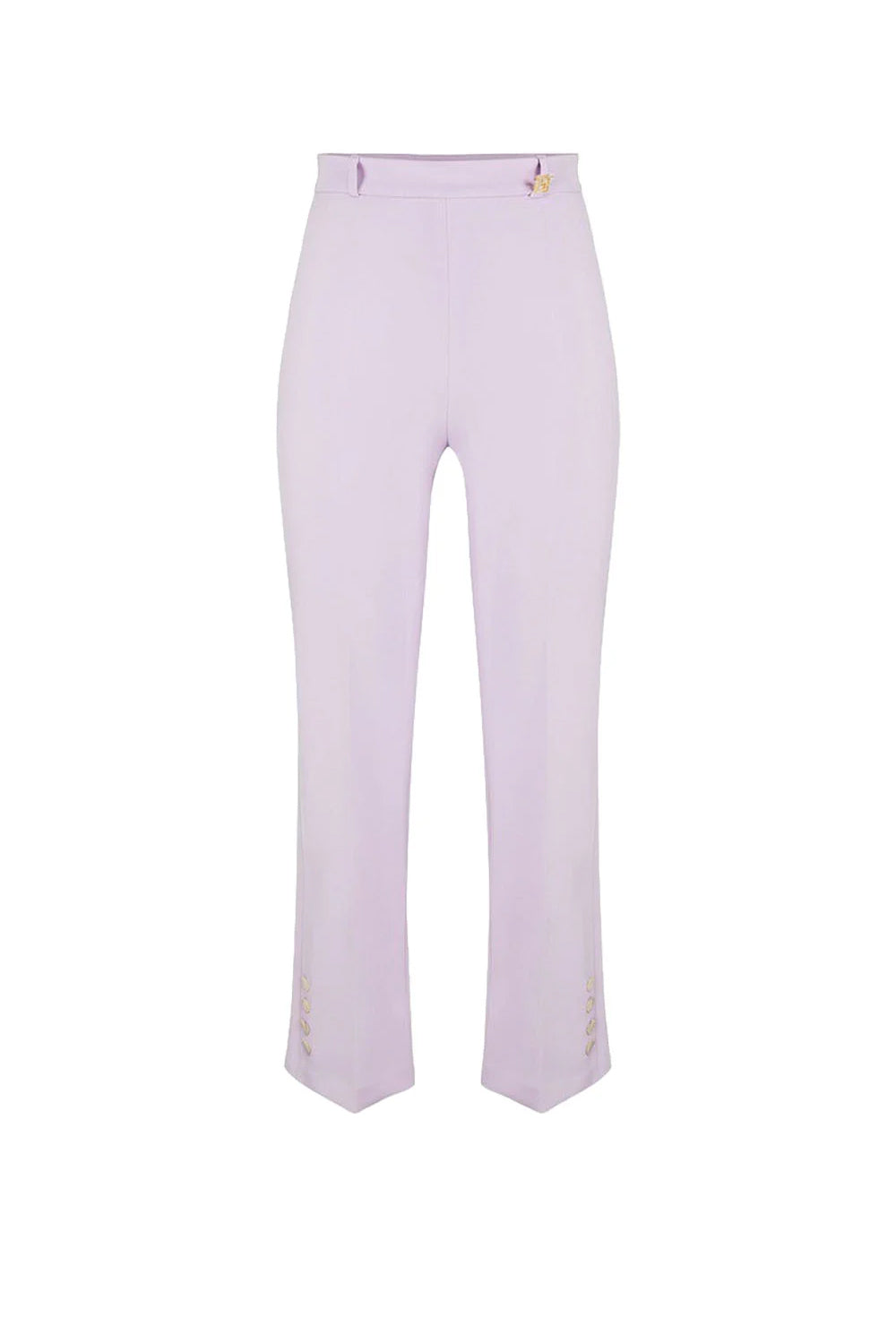 Pantaloni in doppio crêpe stretch con logo charm PA168 61E2EV7 Elisabetta Franchi 