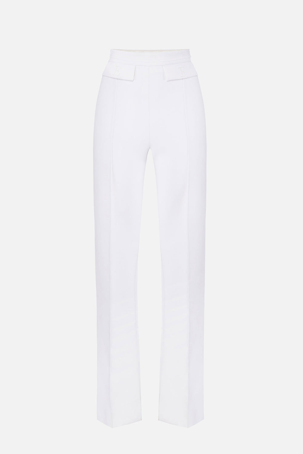 Pantaloni in Crêpe Stretch con Logo Ricamato PA171 61E2360 Elisabetta Franchi 
