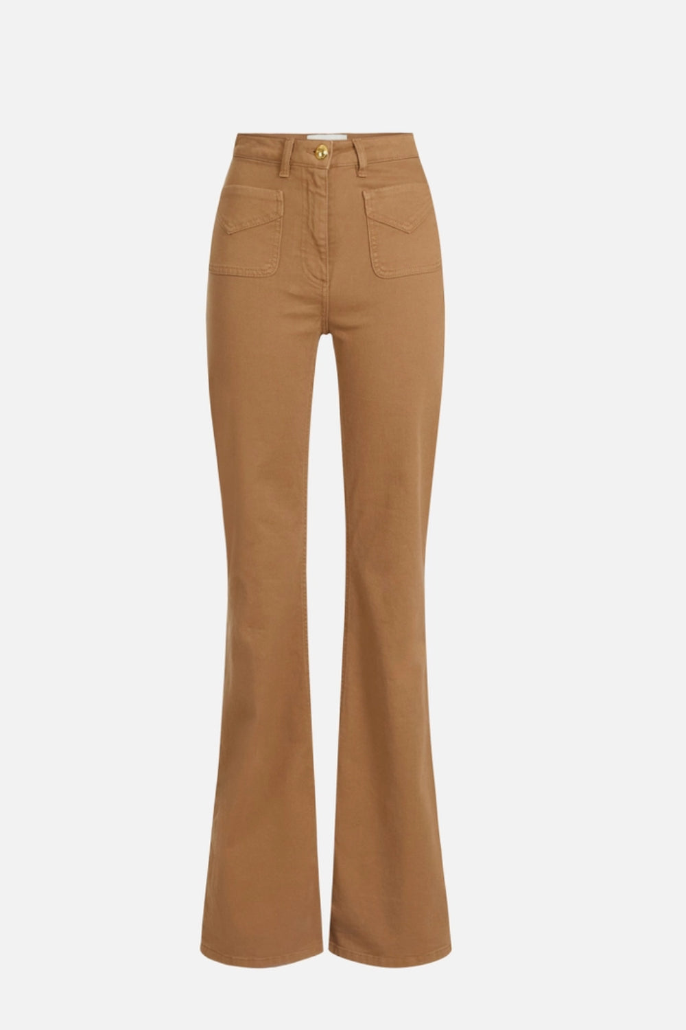 Pantaloni Elisabetta Franchi in Denim a Zampa con Dettagli Dorati<BR/> PJ22N 61E2AI6 Elisabetta Franchi 