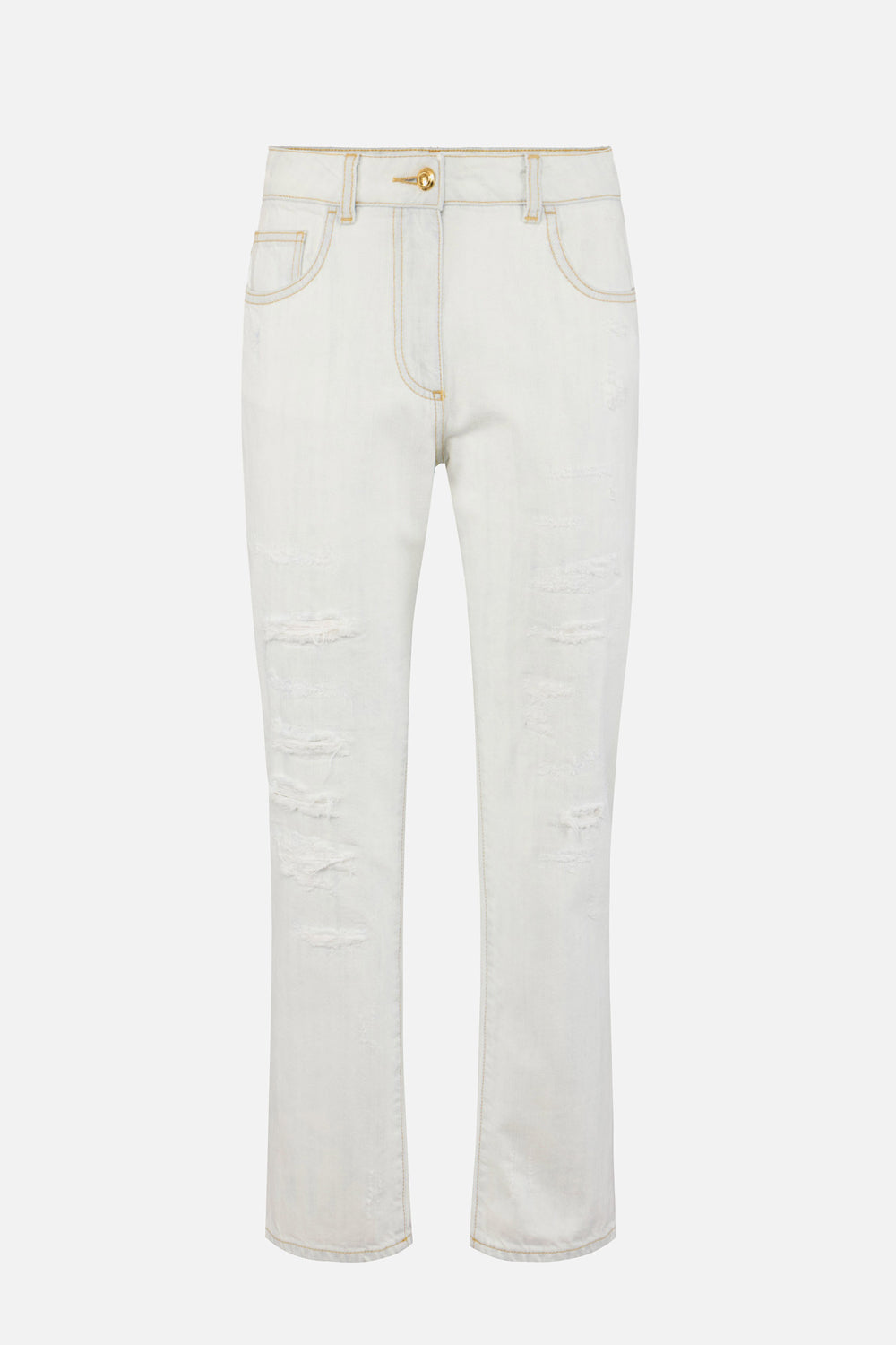 Jeans Five-Pocket con Dettagli Distressed PJ28N 61E2FB8 Elisabetta Franchi 