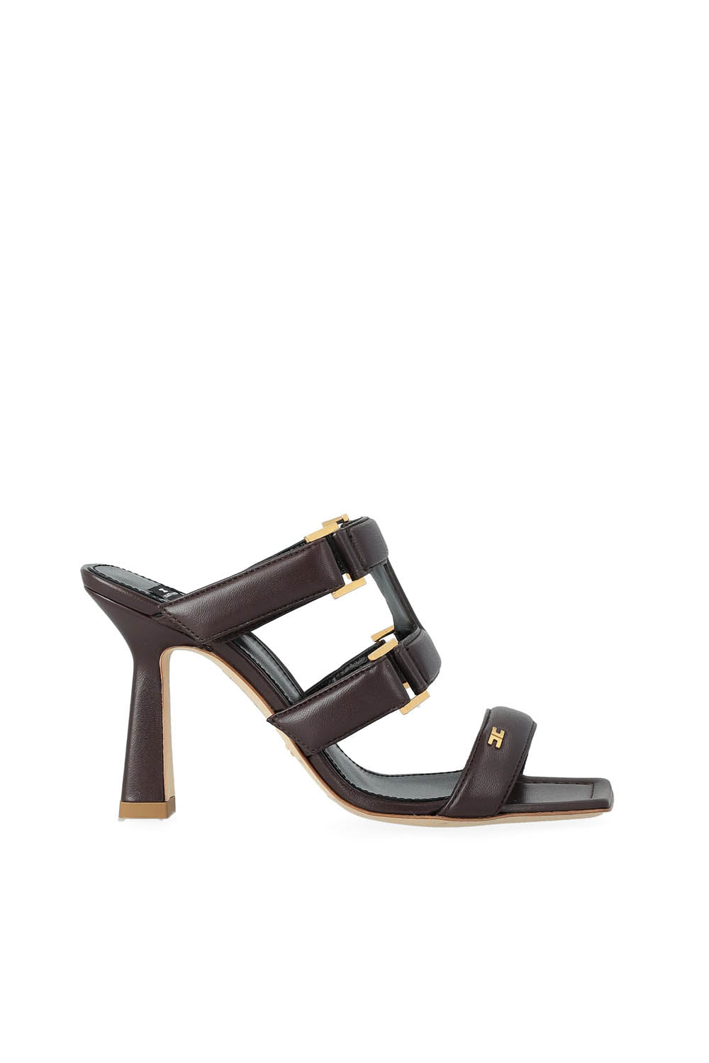 Sandali in Pelle Nappa con Dettagli Logo SA44L 62E2644 Elisabetta Franchi 