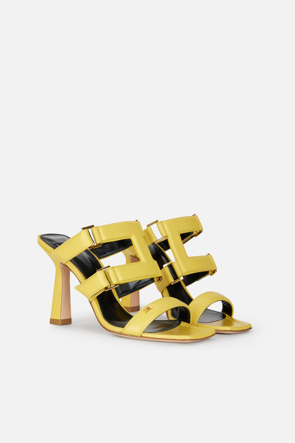 Sandali in Pelle Nappa con Dettagli Logo SA44L 62E2EV4 Elisabetta Franchi 