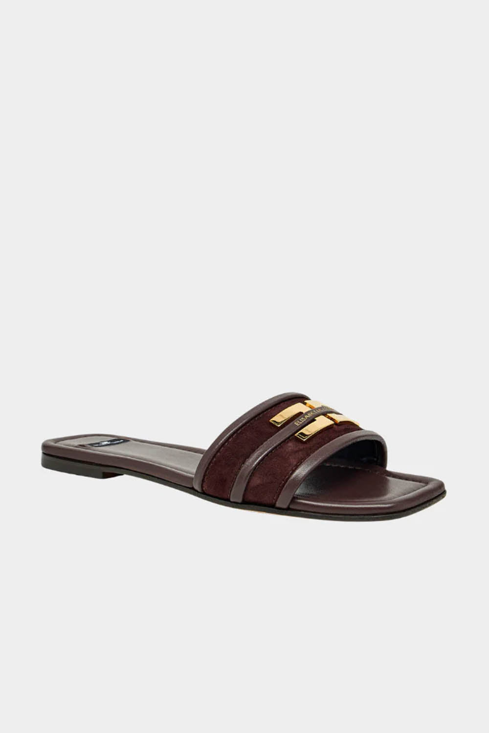 Sandali Elisabetta Franchi Flat in Pelle con Logo SA72L 61E2644 Elisabetta Franchi 