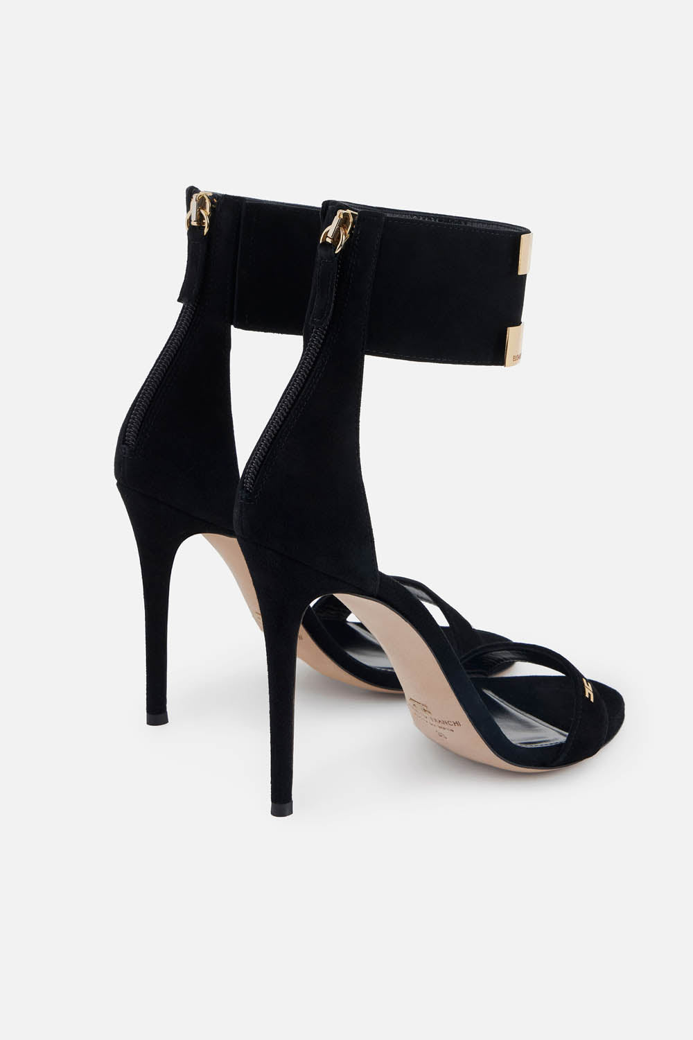 Sandali in suede con logo gioiello SA91L 62E2110 Elisabetta Franchi 