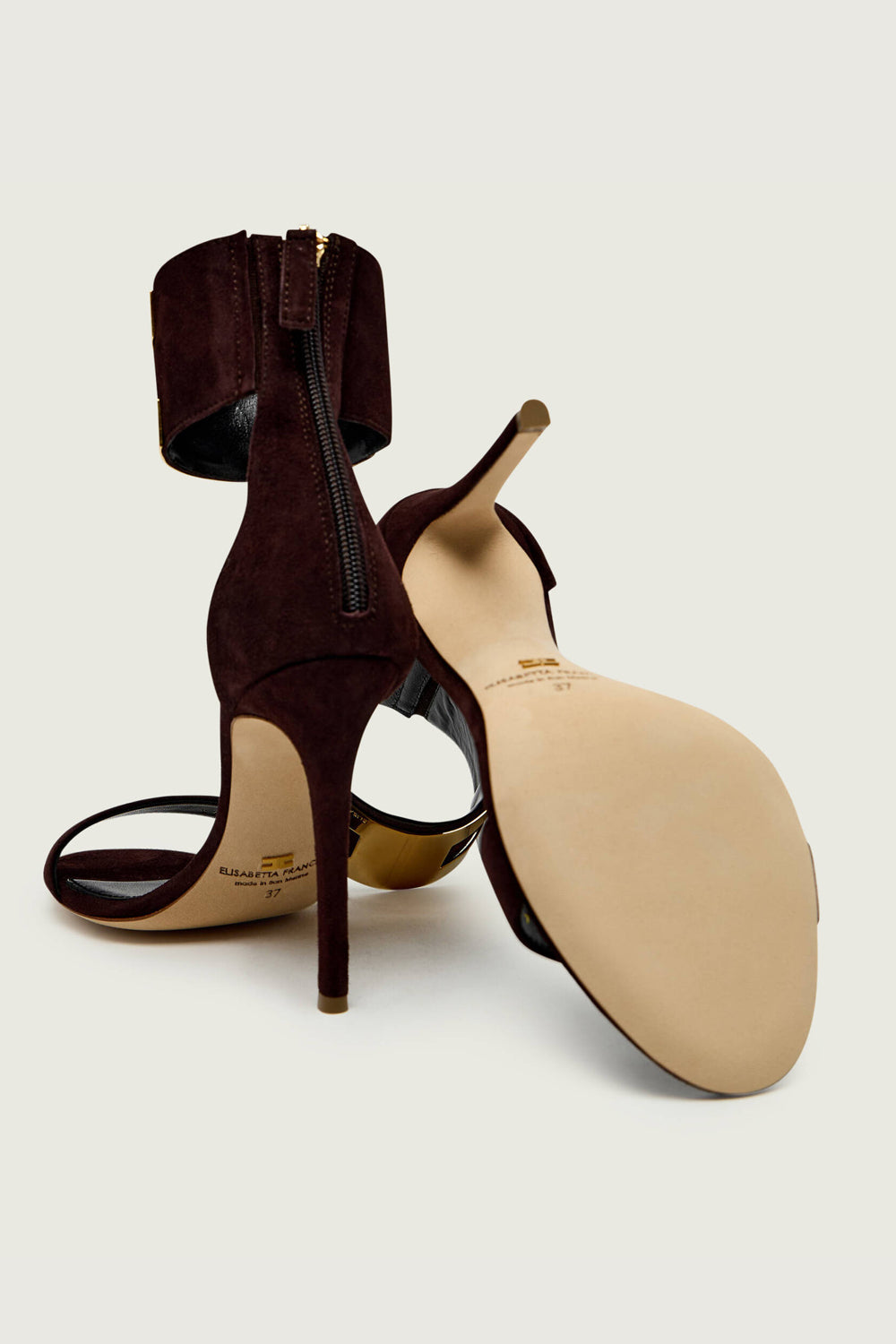 Sandali in suede con logo gioiello SA91L 62E2644 Elisabetta Franchi 