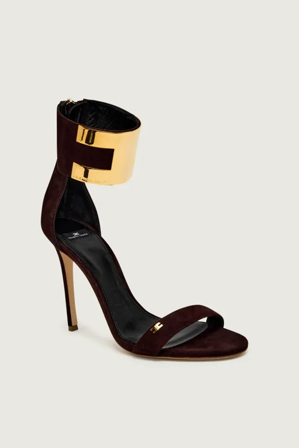 Sandali in suede con logo gioiello SA91L 62E2644 Elisabetta Franchi 