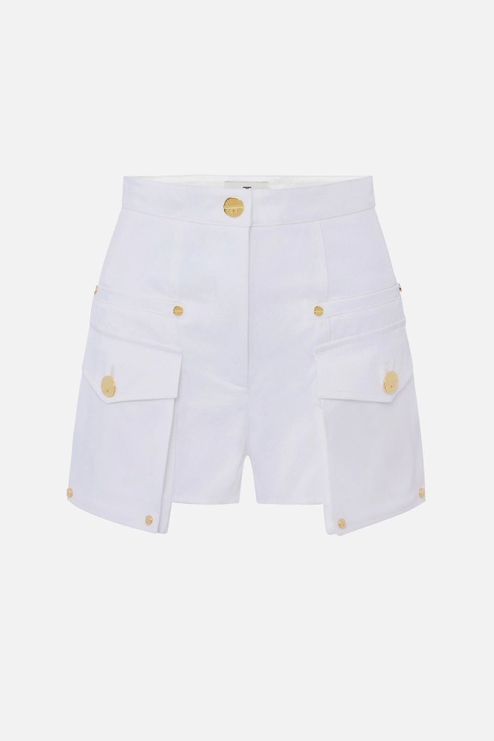 Shorts Elisabetta Franchi in Gabardina di Cotone Stile Safari<BR/> SH006 61E2360 Elisabetta Franchi 