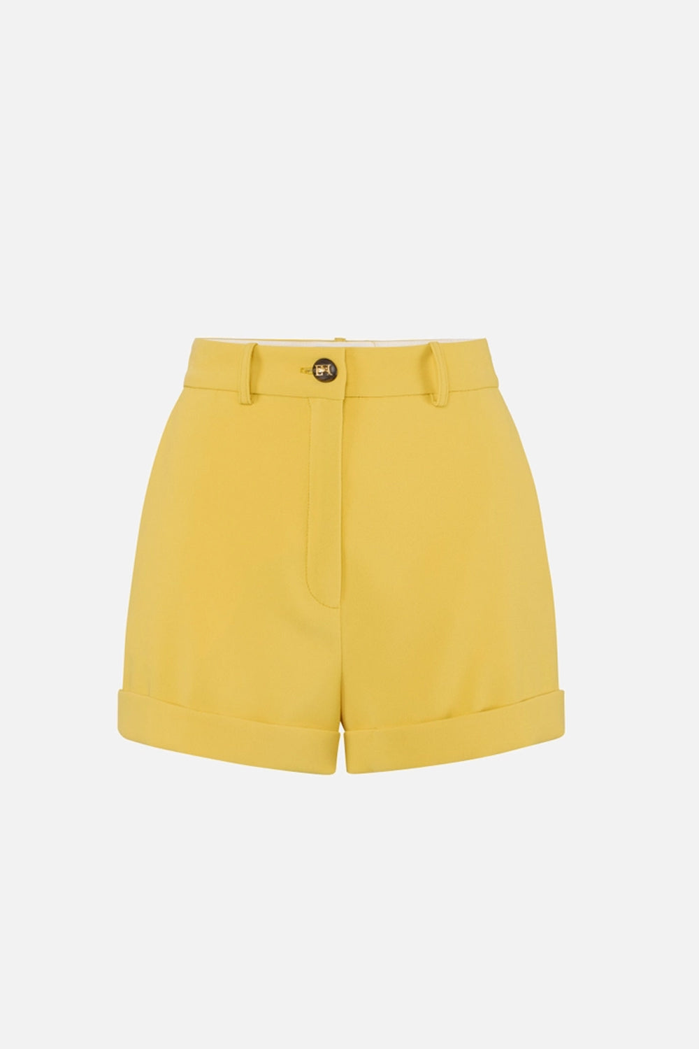 Shorts in crêpe leggero con bottone logo SH009 61E2EV4 Elisabetta Franchi 