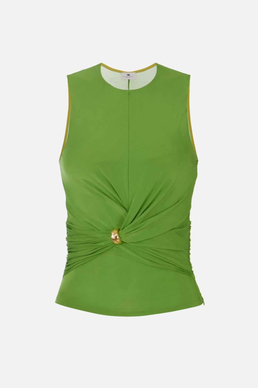 Top Elisabetta Franchi in Jersey con Drappeggio Centrale e Fermanodo Gioiello<BR/> TO037 61E2EV3 Elisabetta Franchi 