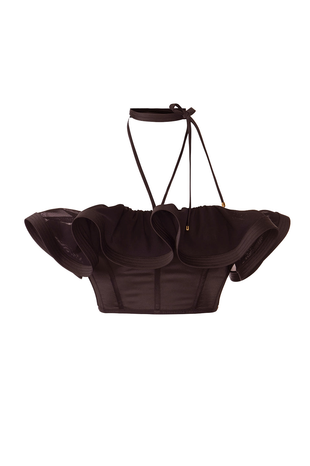Top Bandeau in Satin con Maxi Ruffle TO039 62E2644 Elisabetta Franchi 