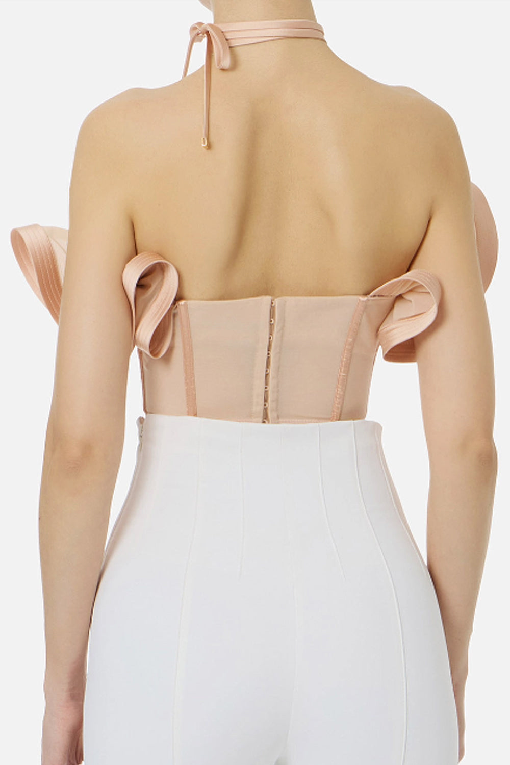 Top Bandeau in Satin con Maxi Ruffle TO039 62E2EA1 Elisabetta Franchi 