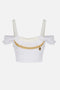 Top Elisabetta Franchi in Cotone con Maniche Corte e Collana Amovibile TO048 61E2100 Elisabetta Franchi 