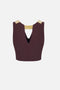 Top Elisabetta Franchi in Doppio Crêpe Stretch con Placche Gioiello Dorate<BR/> TO050 61E2644 Elisabetta Franchi 