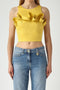 Top in Cotone Stretch con Volant TO054 62E2EV4 Elisabetta Franchi 