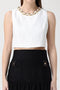 Top in misto lino con catena gioiello TO060 62E2360 Elisabetta Franchi 