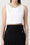 Top in misto lino con catena gioiello