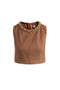 Top in misto lino con catena gioiello TO060 62E2600 Elisabetta Franchi 