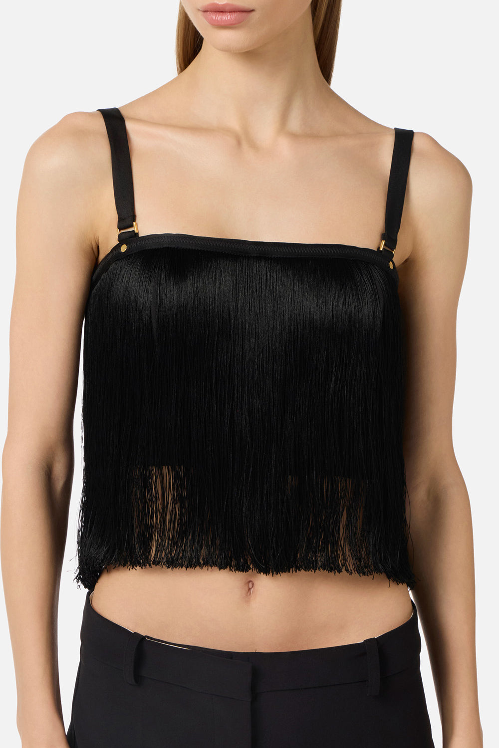 Top in tulle con frange TO062 62E2110 Elisabetta Franchi 