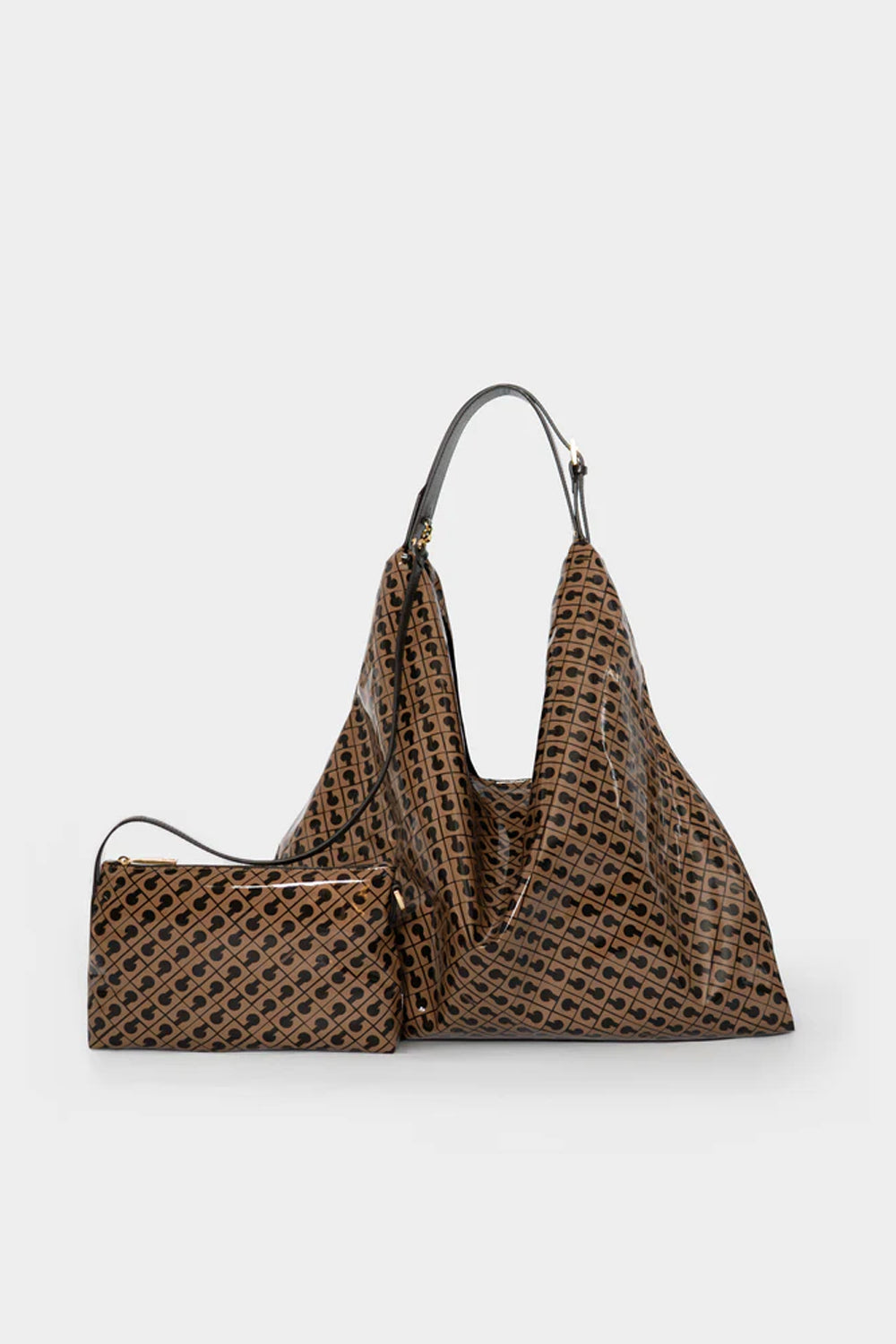 borsa hobo amazzonia maxi LINEA SOFTY GHB1023 GLOSSY TOFFEE Gherardini 