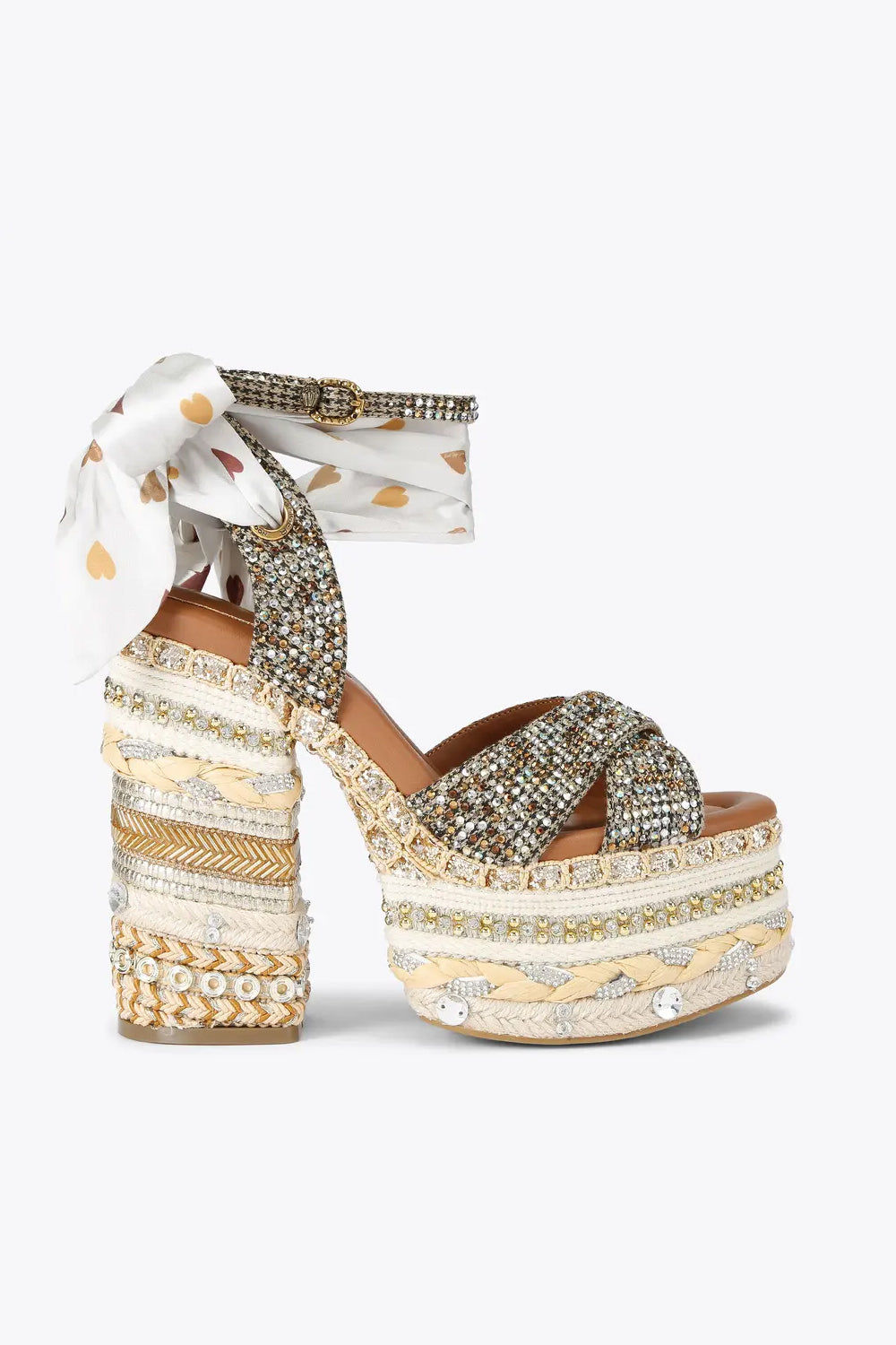 Sandalo Chelsea Scarf con tacco platform 4352443609 /BEIGE Kurt Geiger London 