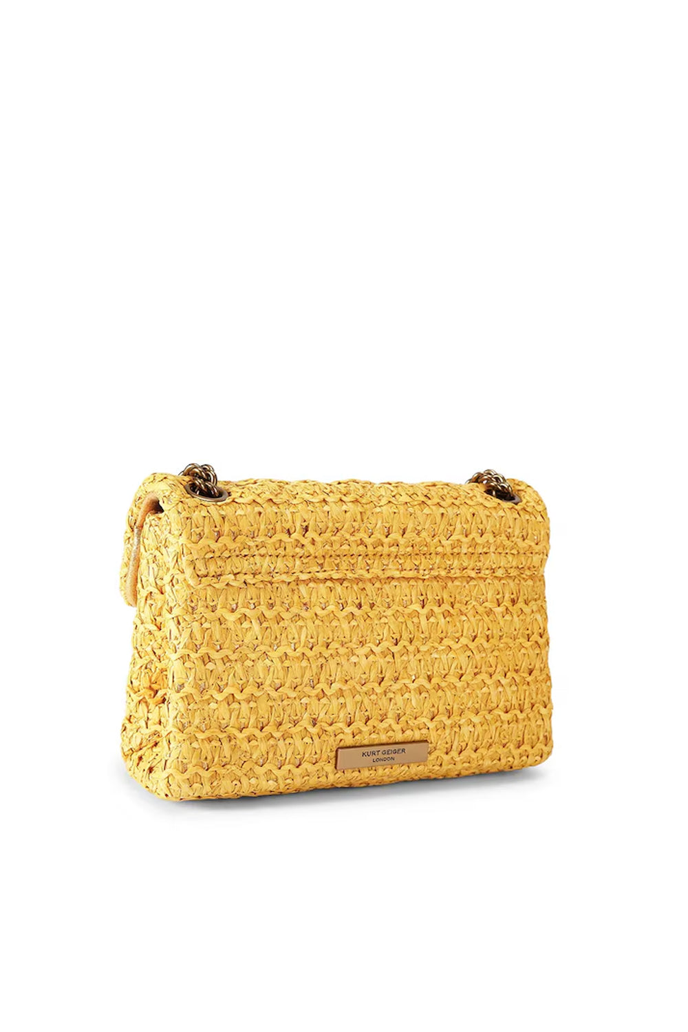borsa a tracolla Mini Kensington in rafia 5576893999 /YELLOW Kurt Geiger London 