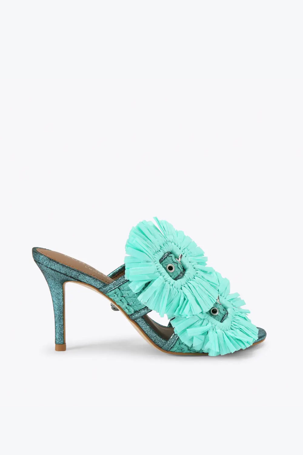 SANDALO "RAFFIA BUCKLE HEEL" Kurt Geiger London 5595787999 /TEAL Kurt Geiger London 