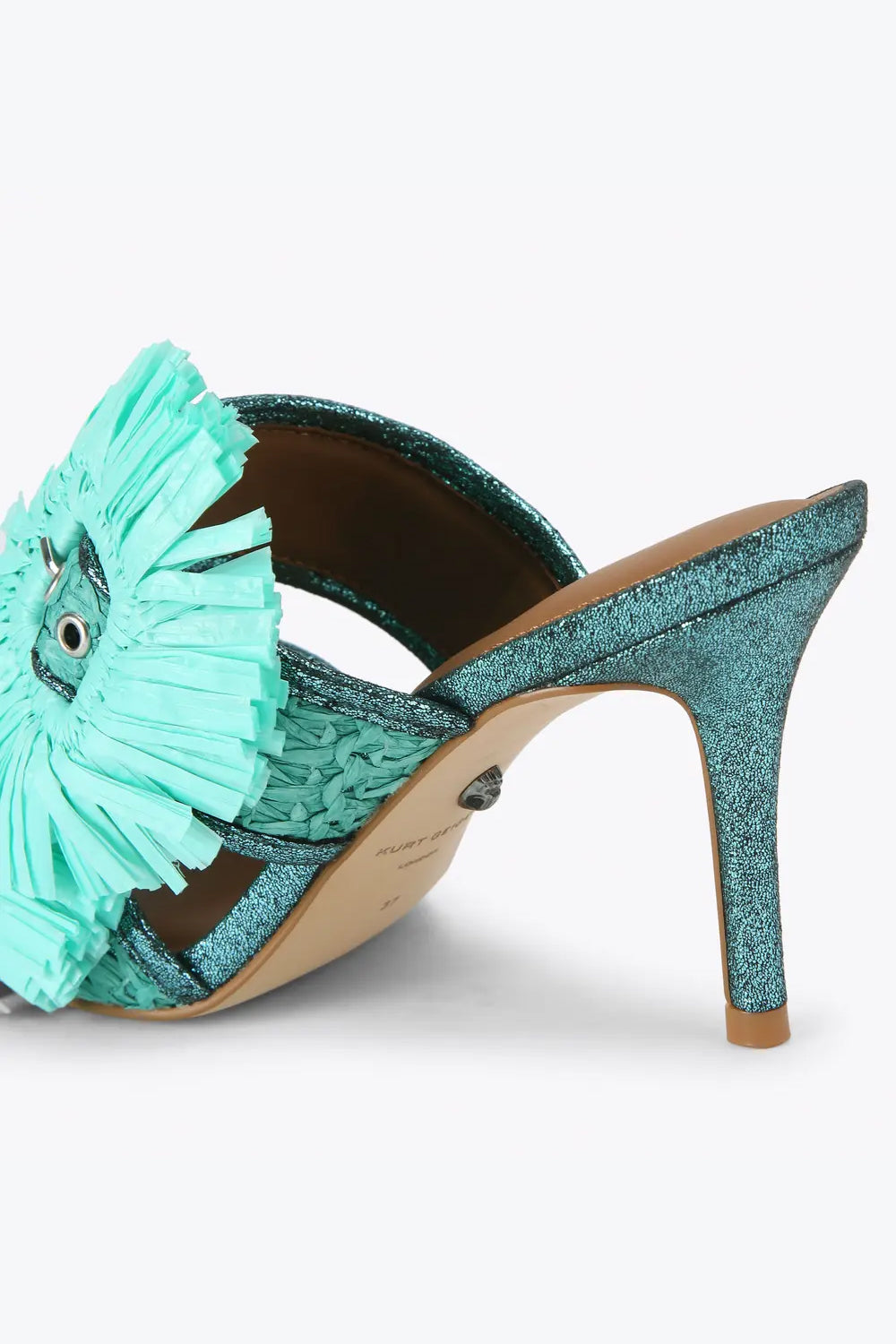 SANDALO "RAFFIA BUCKLE HEEL" Kurt Geiger London 5595787999 /TEAL Kurt Geiger London 