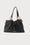 Borsa a spalla Love Moschino nera con logo in metallo