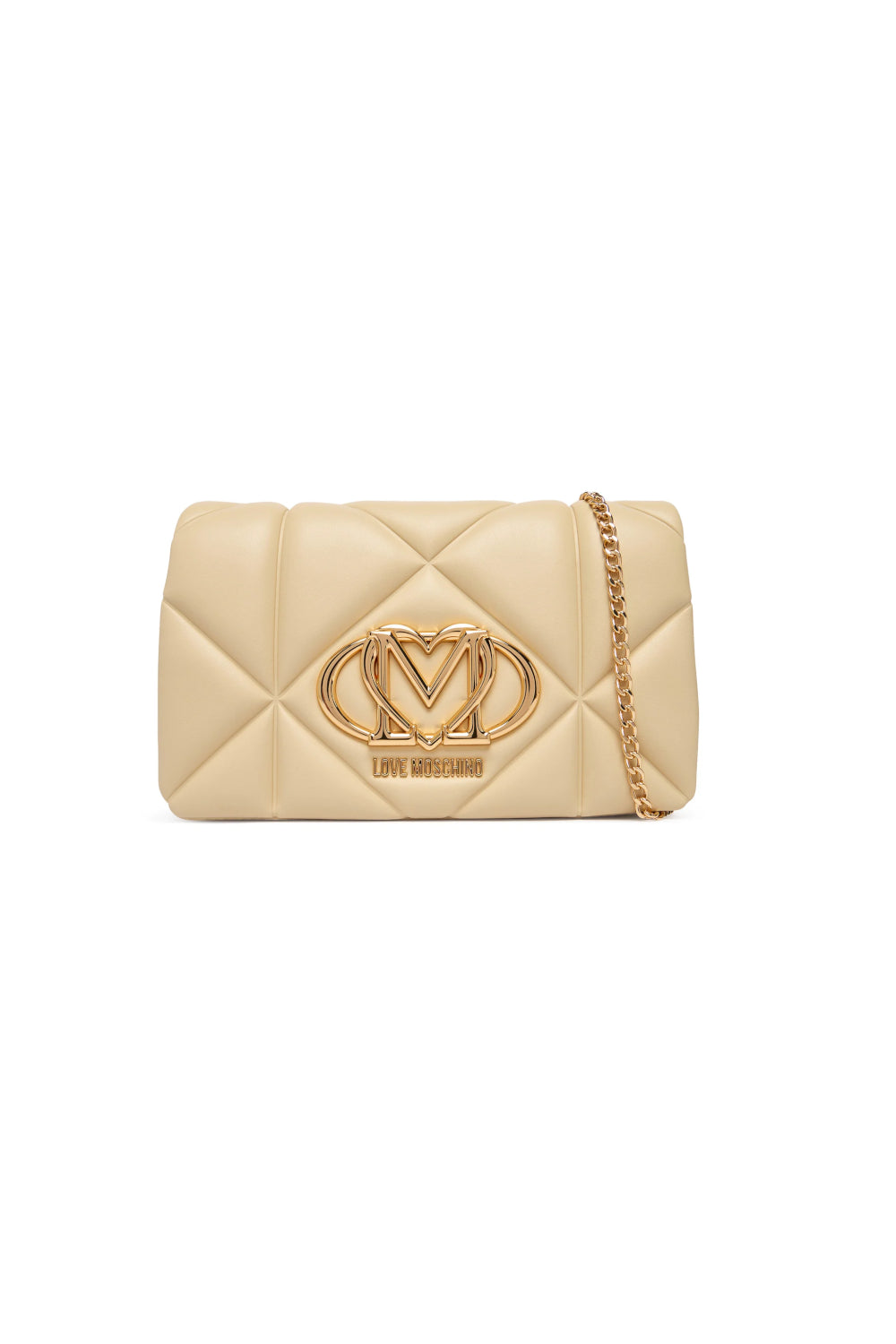 Borsa a tracolla Love Moschino trapuntata burro con logo cuore in metallo JC4043PP1O LC0129 Love Moschino 