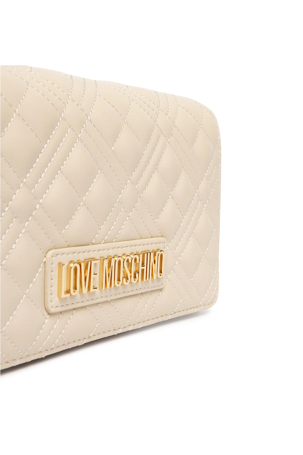 Pochette trapuntata Love Moschino con logo lettering oro e catena JC4079PP1O LA0110 Love Moschino 