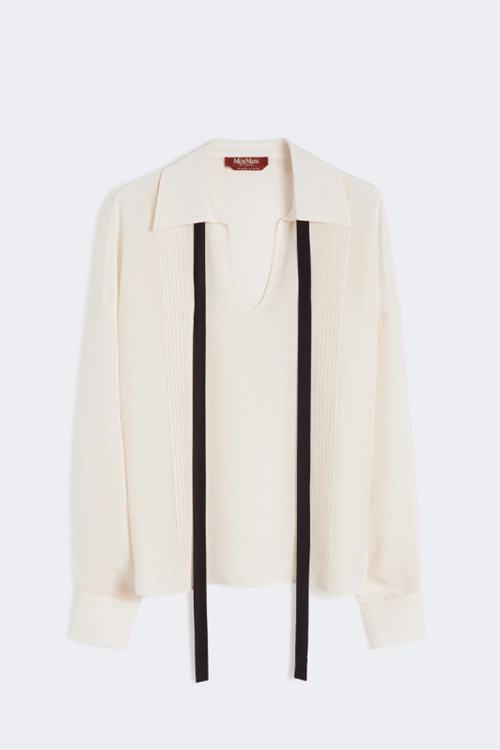 Blusa in seta con cravattino MSTCOLONO 048BEIGE Max Mara Studio 