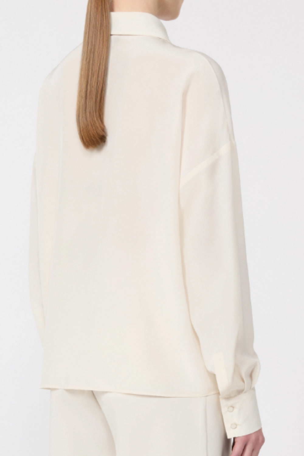 Blusa in seta con cravattino MSTCOLONO 048BEIGE Max Mara Studio 