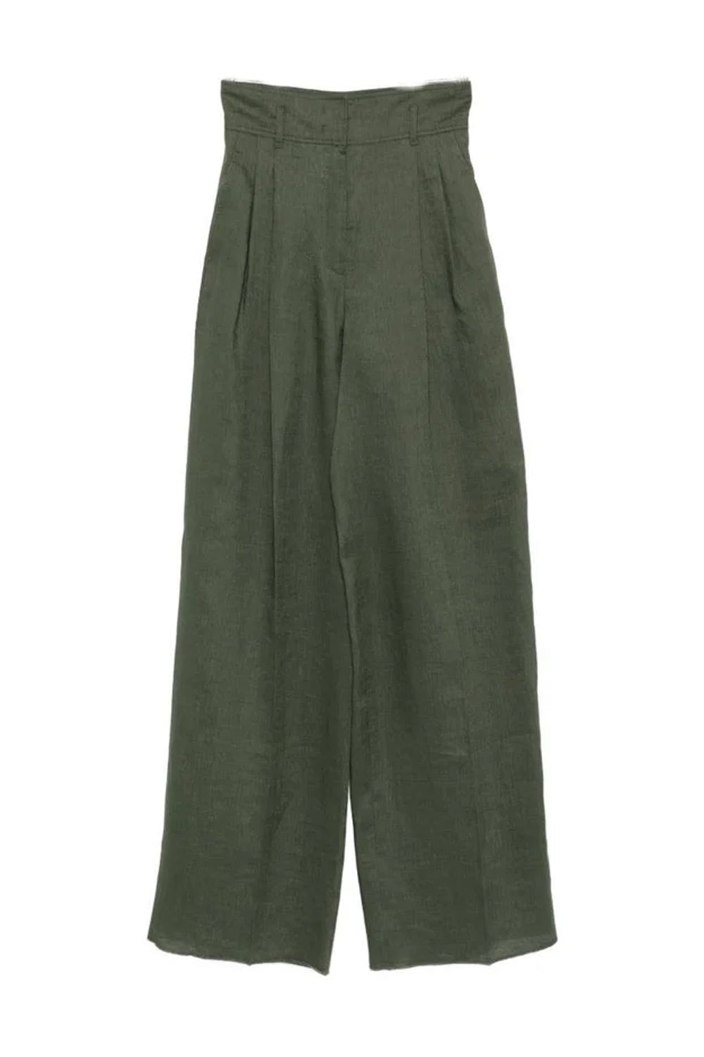 Pantalone 100% lino MSTMATERIA 037VERDE KAKI Max Mara Studio 
