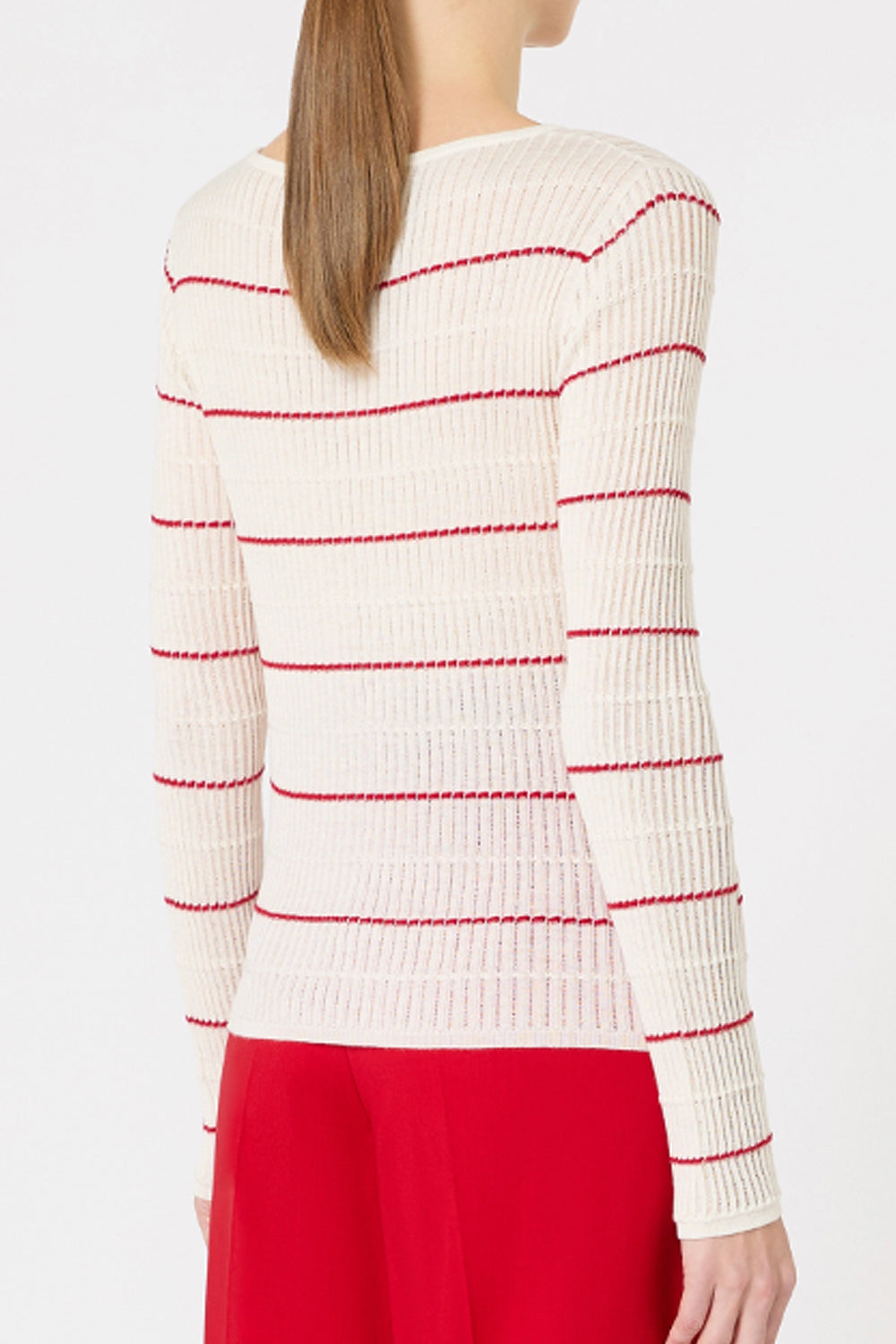 Maglia aderente in lana e seta MSTPEDONE 012BIANCO Max Mara Studio 