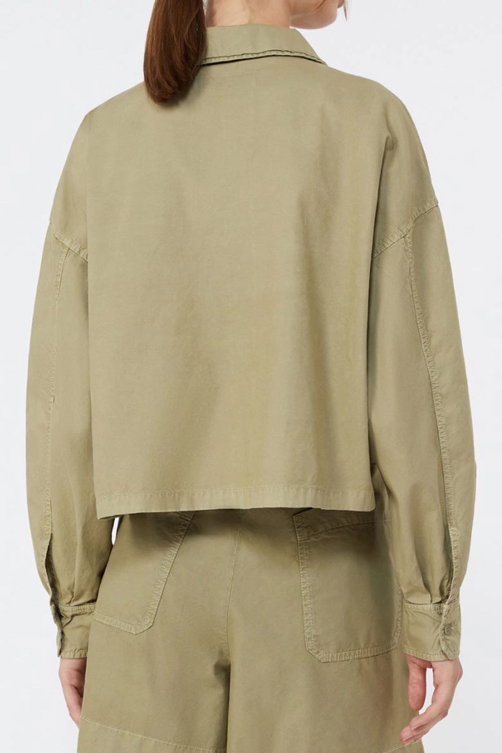Camicia boxy in panama di cotone WKDACCENNI 003VERDE OLIVA Max Mara Weekend 