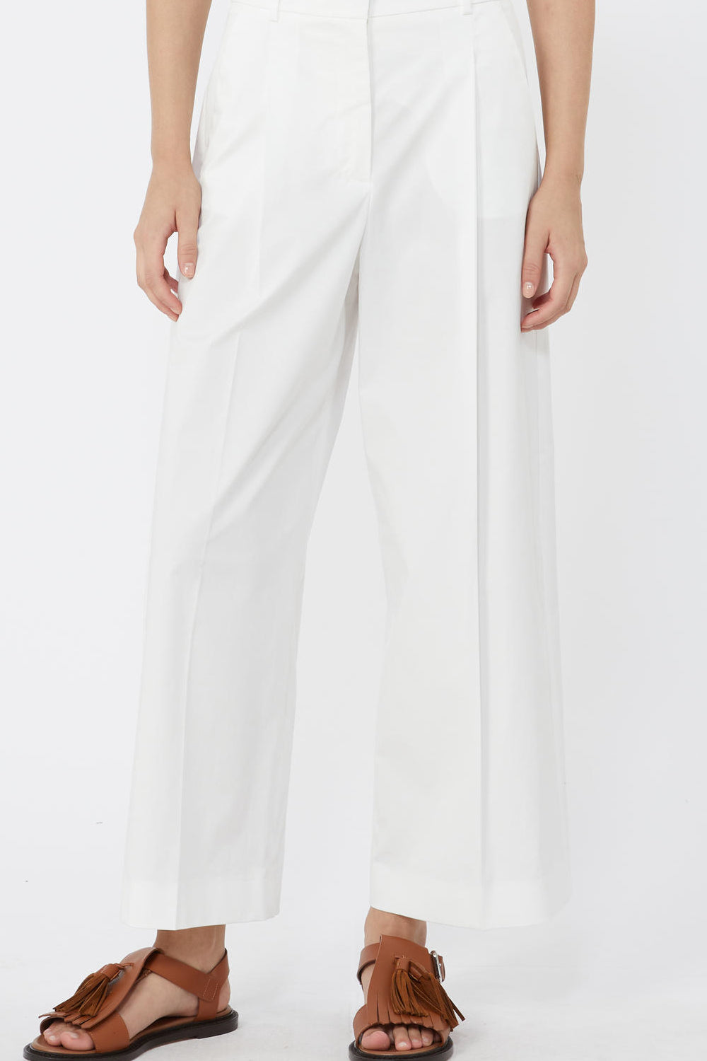 Pantaloni Donna Wide Leg in Gabardine di Cotone Stretch WKDBELLICO 027BIANCO Max Mara Weekend 