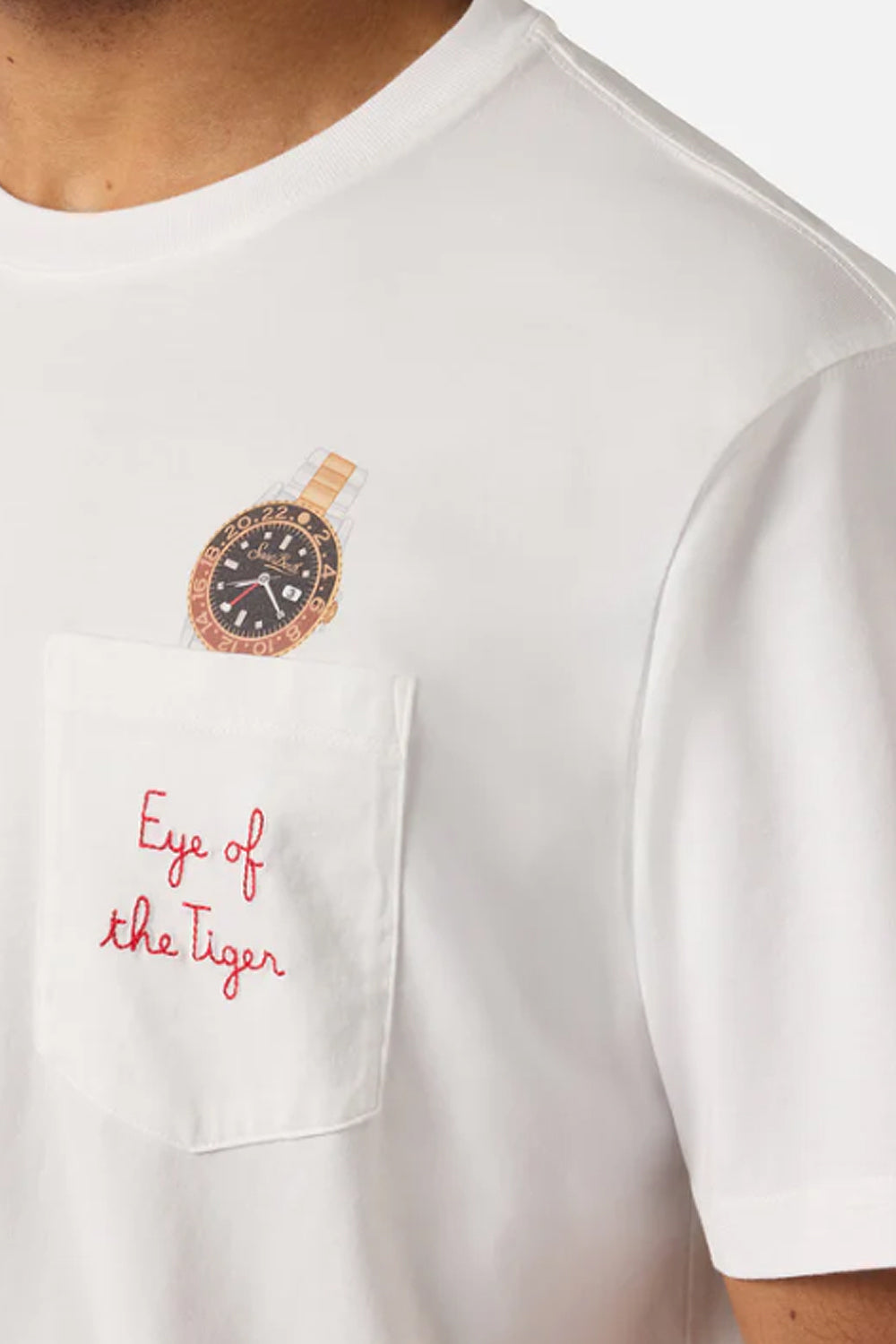 T-SHIRT AUSTIN MC2 CON STAMPA orologio e ricamo Eye Of The Tiger AUS0001 -01980L Mc2 Saint Barth 