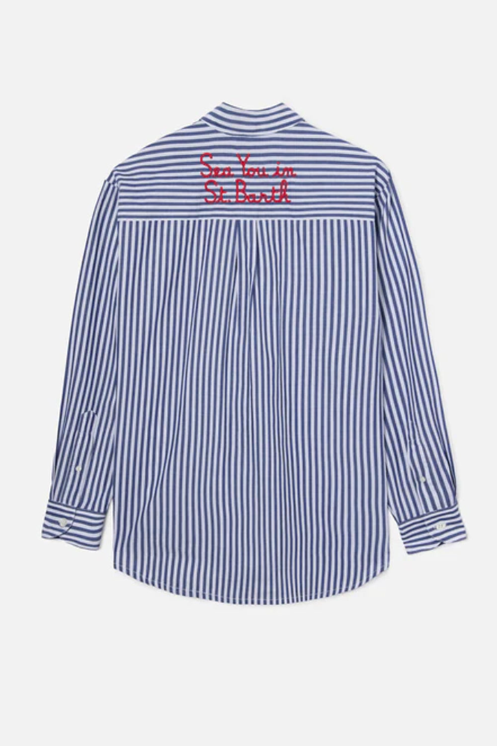 Camicia Brigitte mc2 in cotone a righe beige con ricamo Sport Club BRIG001 -00801L Mc2 Saint Barth 