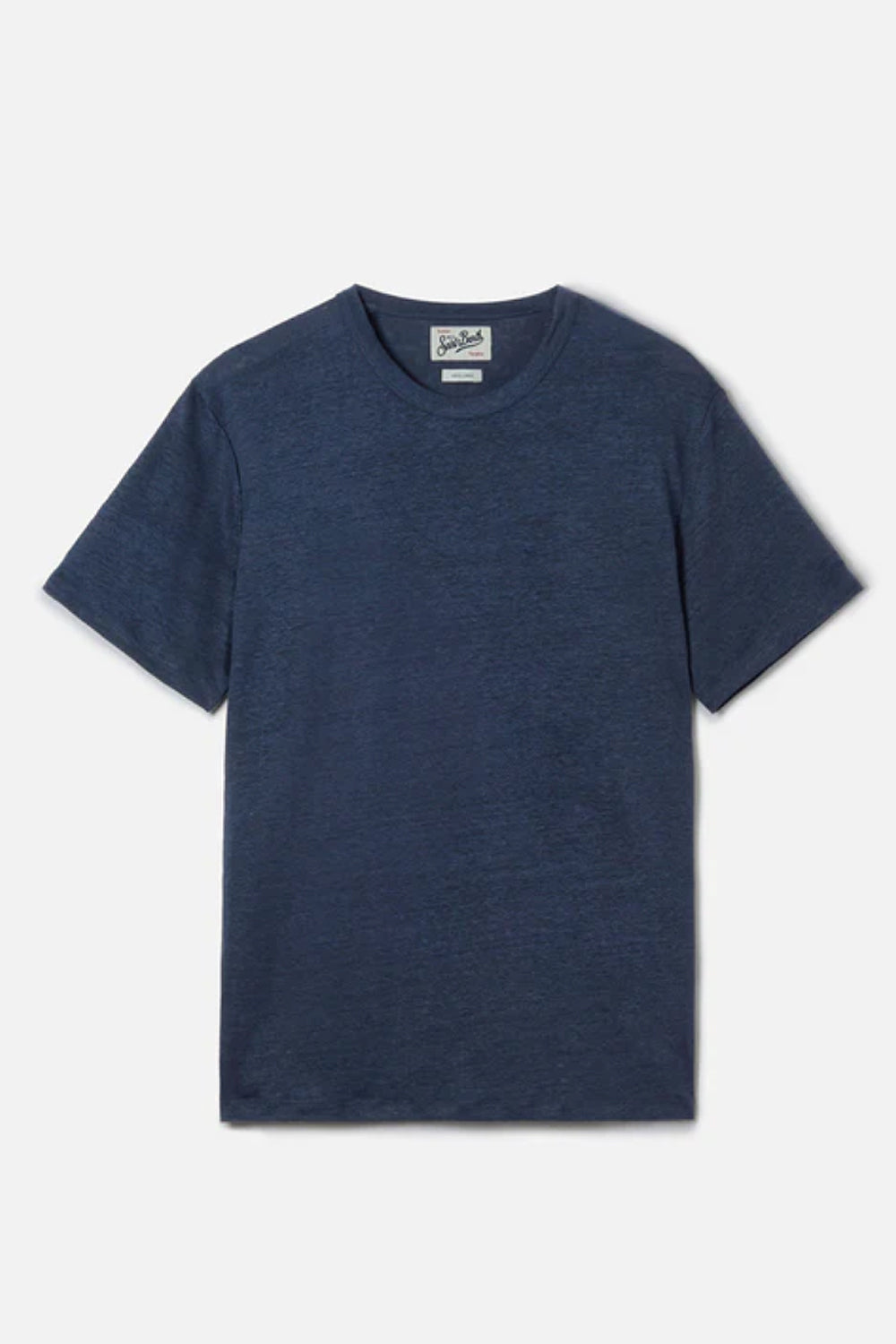 T-shirt Ecstasea mc2 in puro lino blu con logo ricamato ECS0003 -00119L Mc2 Saint Barth 