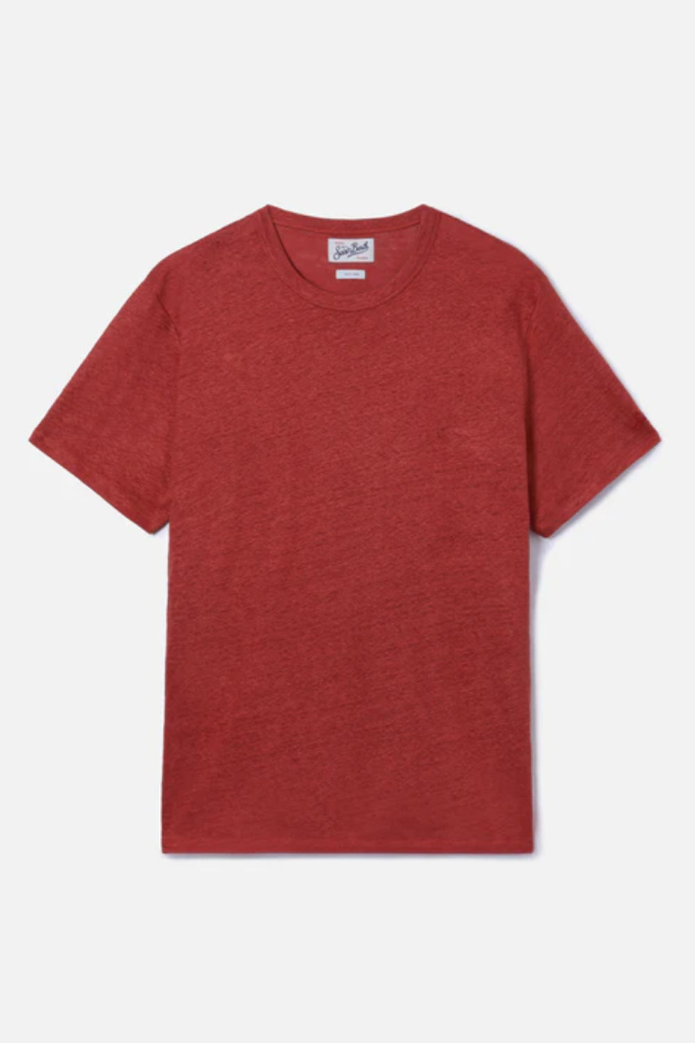 T-shirt Ecstasea mc2 in puro lino blu con logo ricamato ECS0003 -00139L Mc2 Saint Barth 